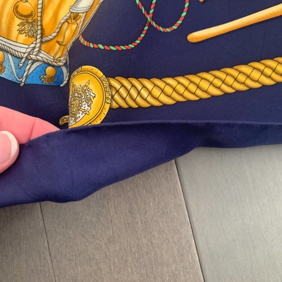 HERMES Les Tambours 100% Silk Scarf + Box - Picture 4 of 10